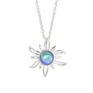 Sun Pendant Sterling Silver Crystal Jewelry Necklace